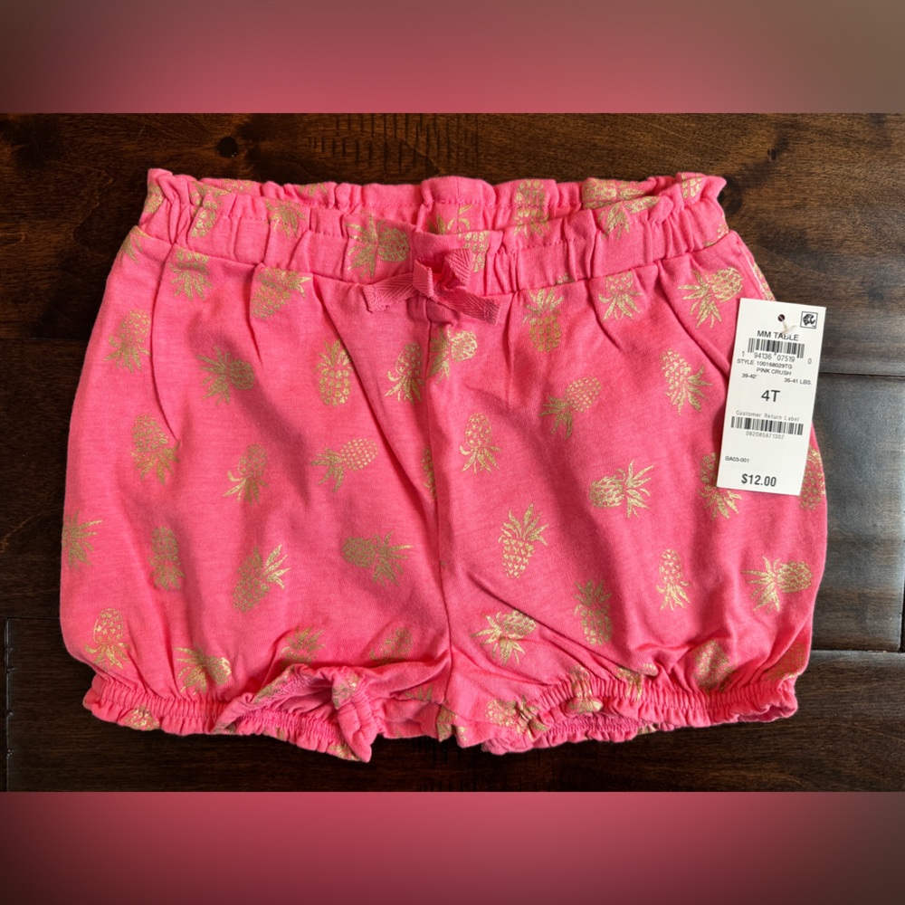 🆕 FIRST IMPRESSIONS Toddler Girls Pineapple Sparkle Bloomer - 4T